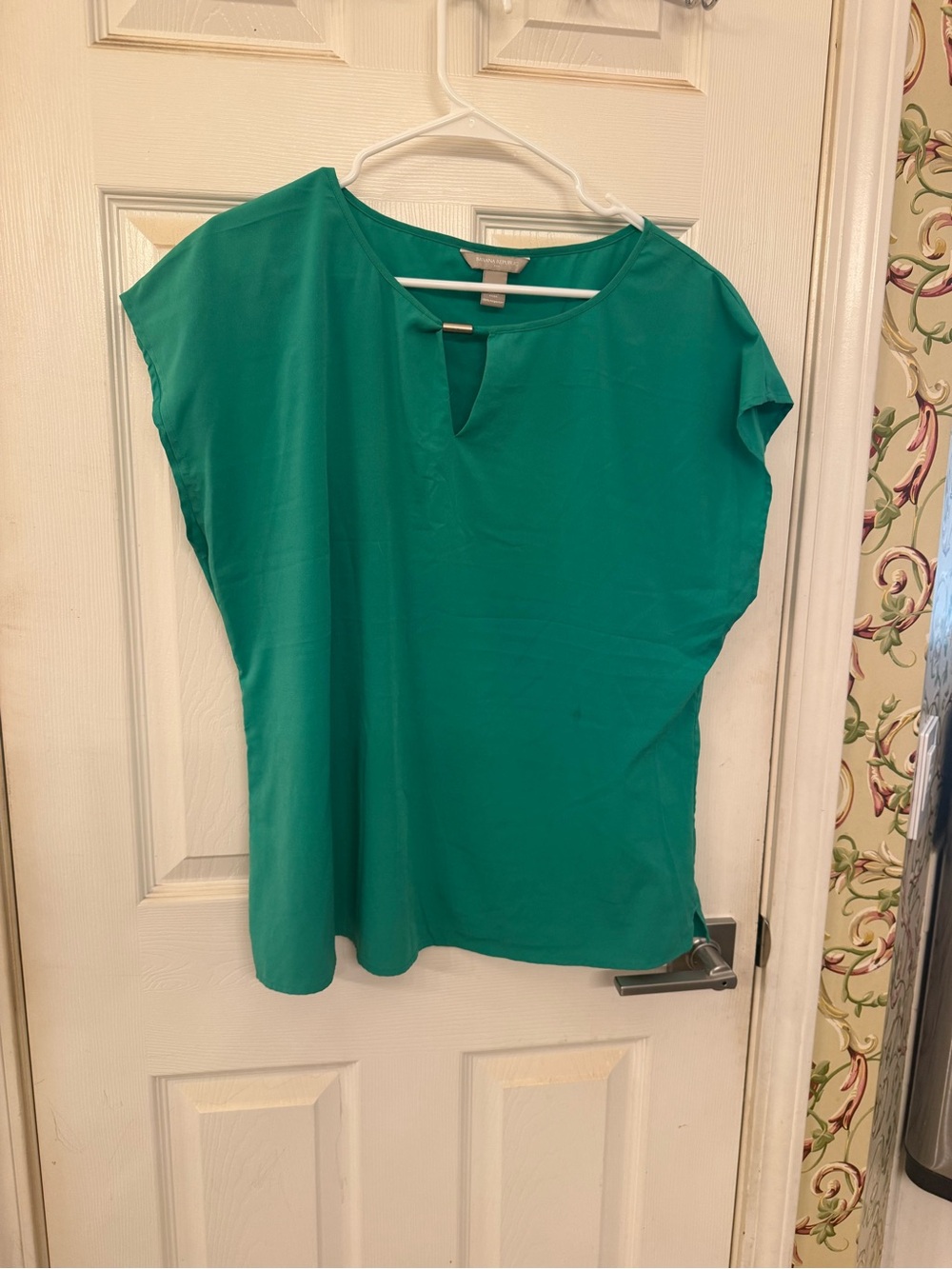 Banana Republic Emerald Green Cap-Sleeve Blouse